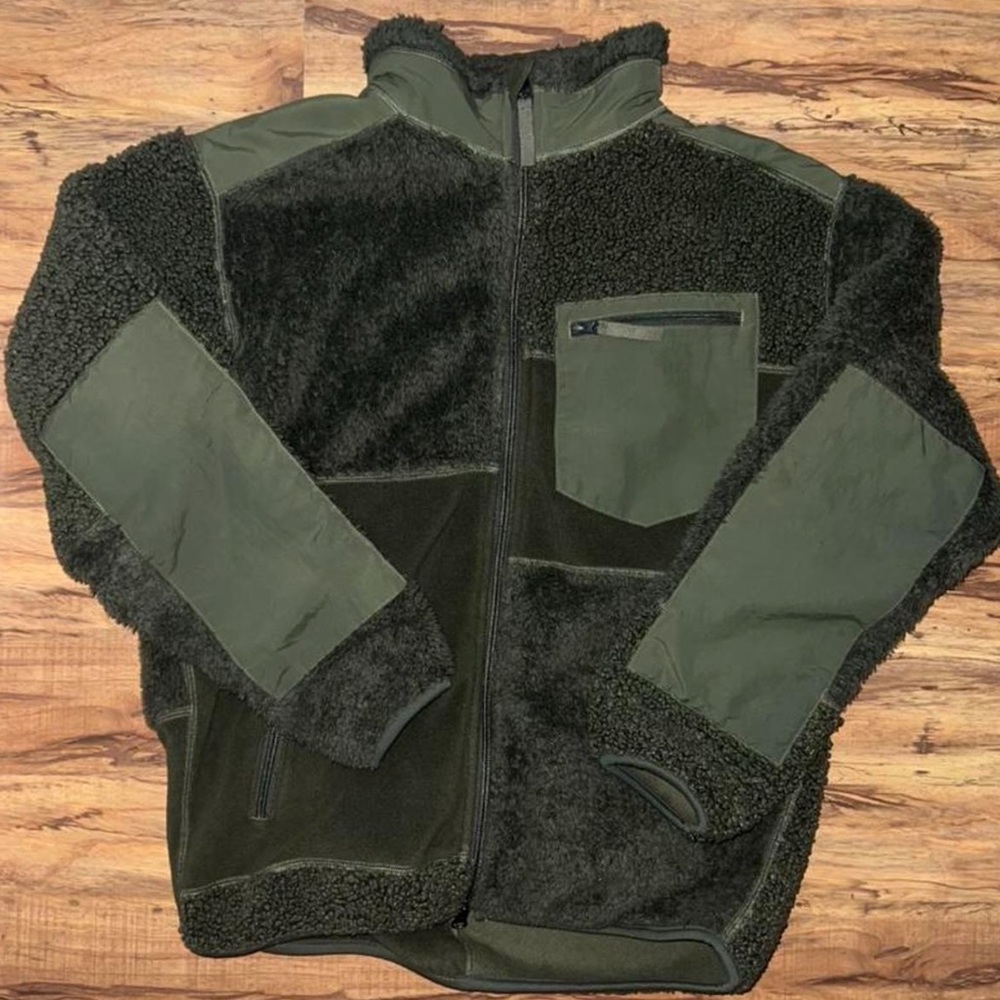 uniqlo x engineered garments green fur jacket